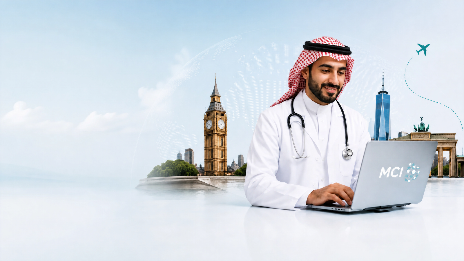 طبيب MCI يراجع ملفاً طبياً